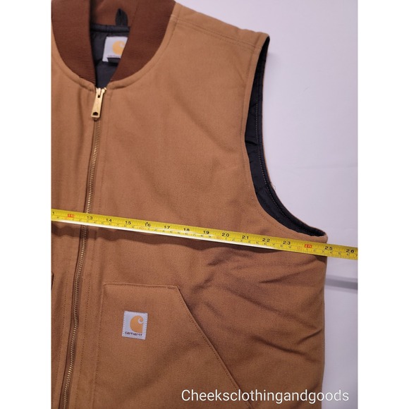 Carhartt Mens Sherpa Lined Full Zip Vest Tan Work Utility XL - Picture 6 of 12